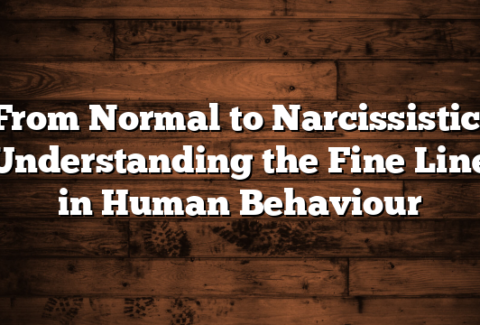 From Normal to Narcissistic: Understanding the Fine Line in Human Behaviour