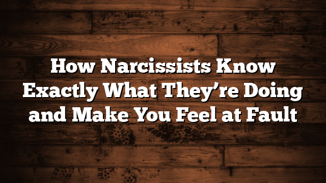 How Narcissists Know Exactly What They’re Doing and Make You Feel at Fault