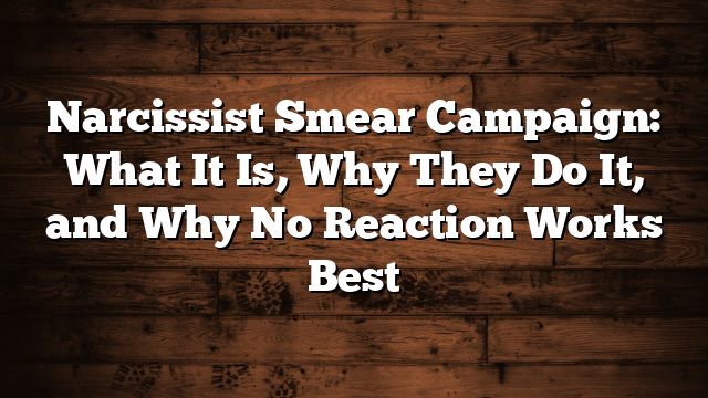 Narcissist Smear Campaign: What It Is, Why They Do It, and Why No Reaction Works Best