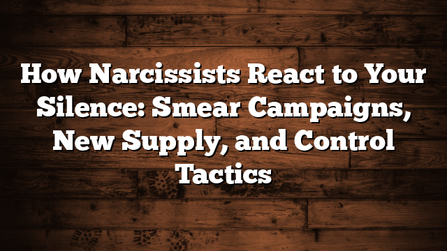 How Narcissists React to Your Silence: Smear Campaigns, New Supply, and Control Tactics